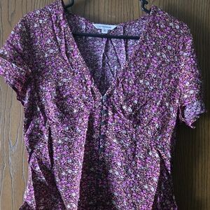 Lucky Brand Purple Floral Blouse
